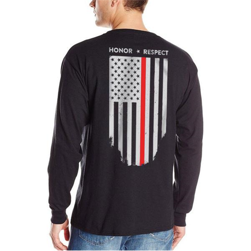 Thin Blue Line Men's - Thin Red Line Flag Long Sleeve T-Shirt