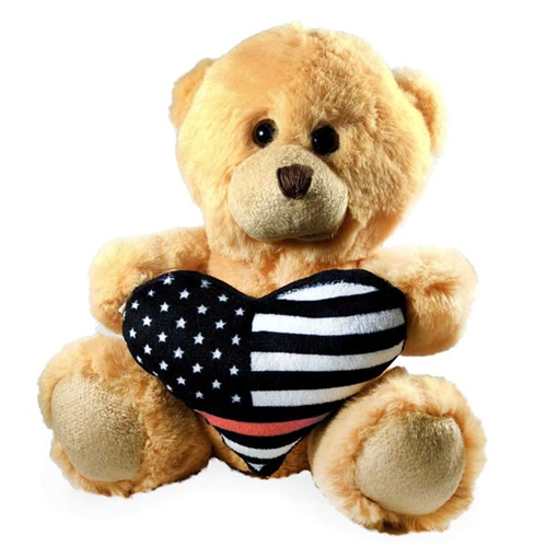 Thin Blue Line Teddy Bear - Thin Red Line Heart