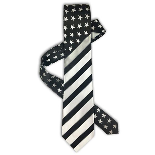 Thin Blue Line Thin Silver Line Tie