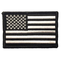 Thin Blue Line Thin Silver Line American Flag Patch, 2 x 3 Inches, Sew On