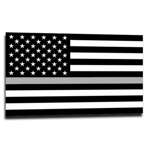 Thin Blue Line Thin Silver Line American Sticker, 4 x 6 Inches