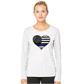 Thin Blue Line Women's Long Sleeve - Thin Blue Line Heart