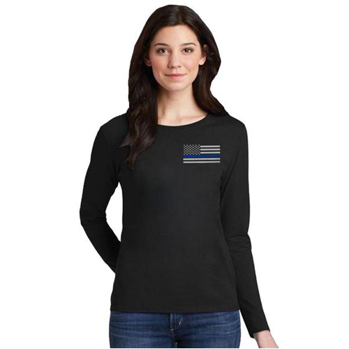 Thin Blue Line Women's Long Sleeve - Small Logo Thin Blue Line