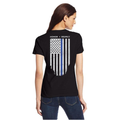 Thin Blue Line Slim Fit Women's Shirt - Thin Blue Line Flag T-Shirt