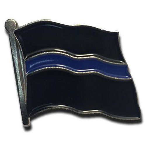Thin Blue Line Thin Blue Line Pin - Black Flag with Blue Line