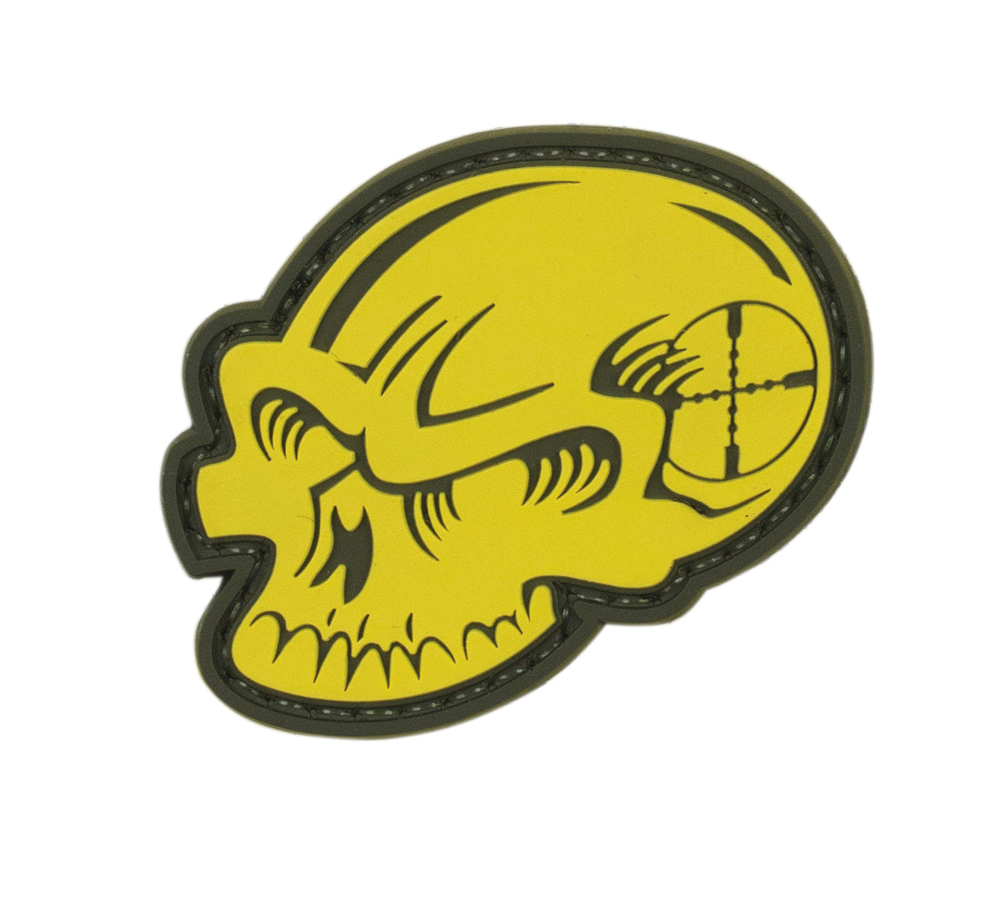 Voodoo Tactical Yellow Voodoo Skull Rubber Patch (1 1/2 X 2)