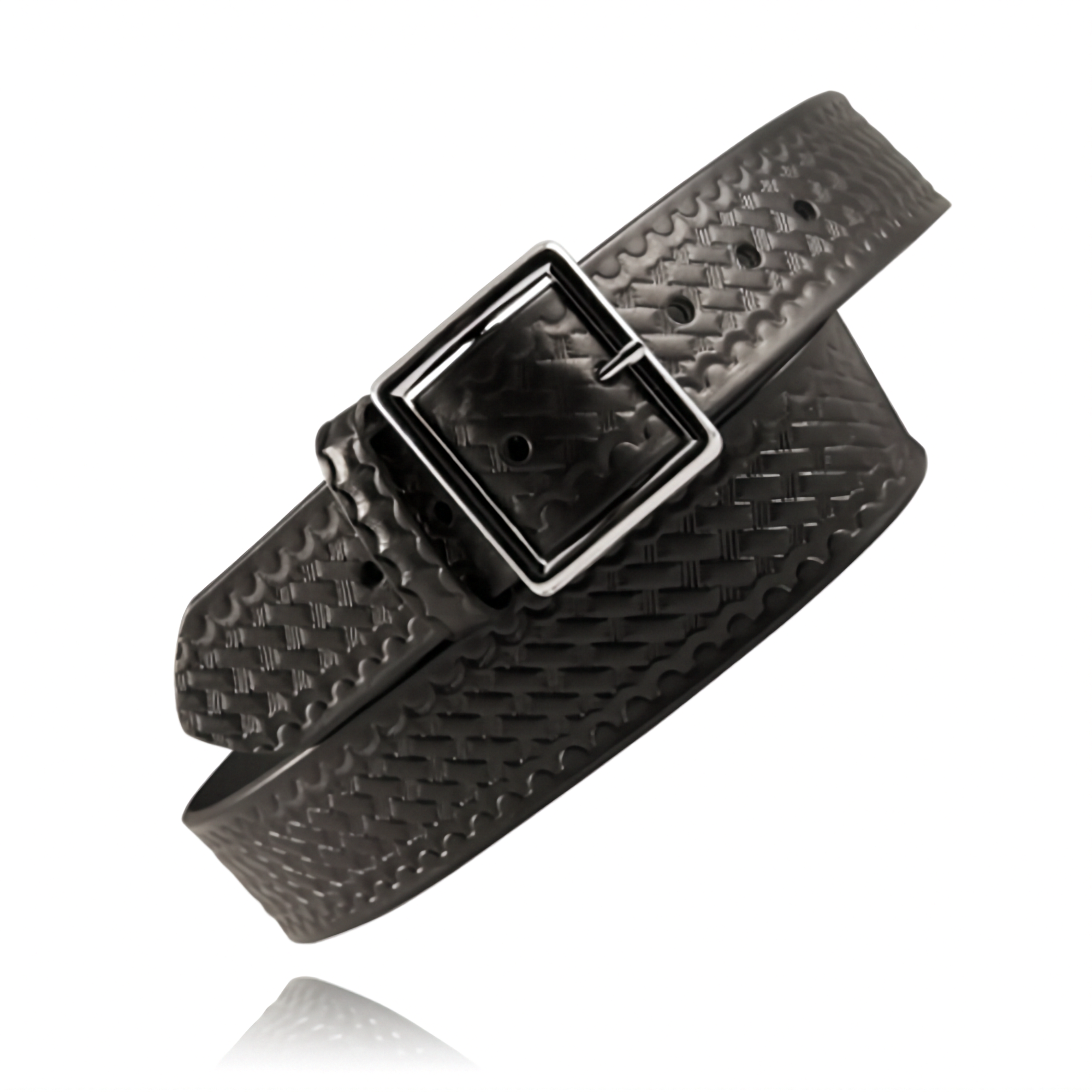 1 3/4 Garrison Belt - Hardware: Brass 26 / Black / Basket Weave