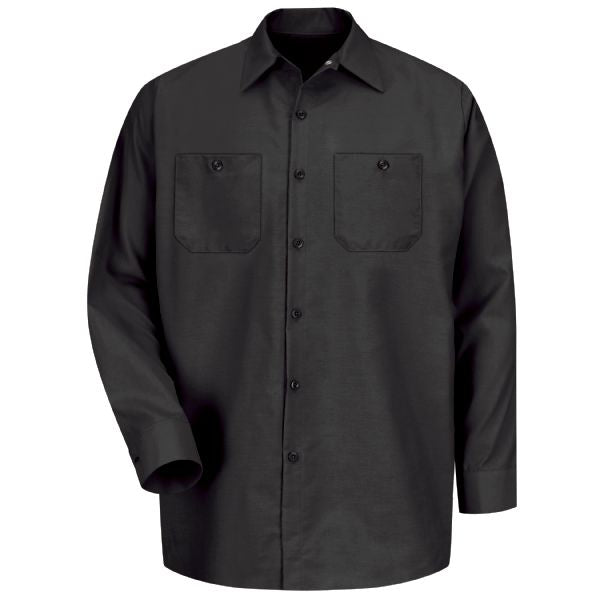 Red Kap Men's Long Sleeve Industrial Work Shirt - Black